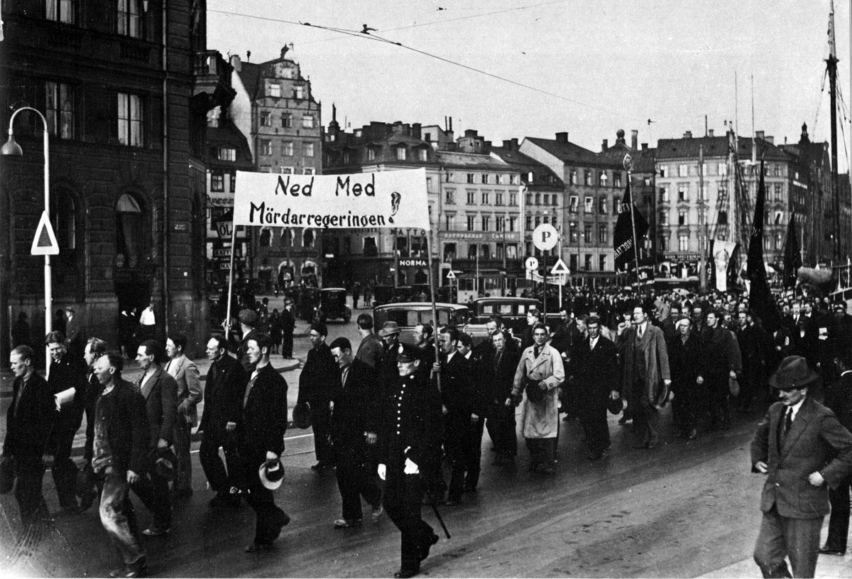 Demonstration in Stockholm in support of the workers of Ådalen, 1931