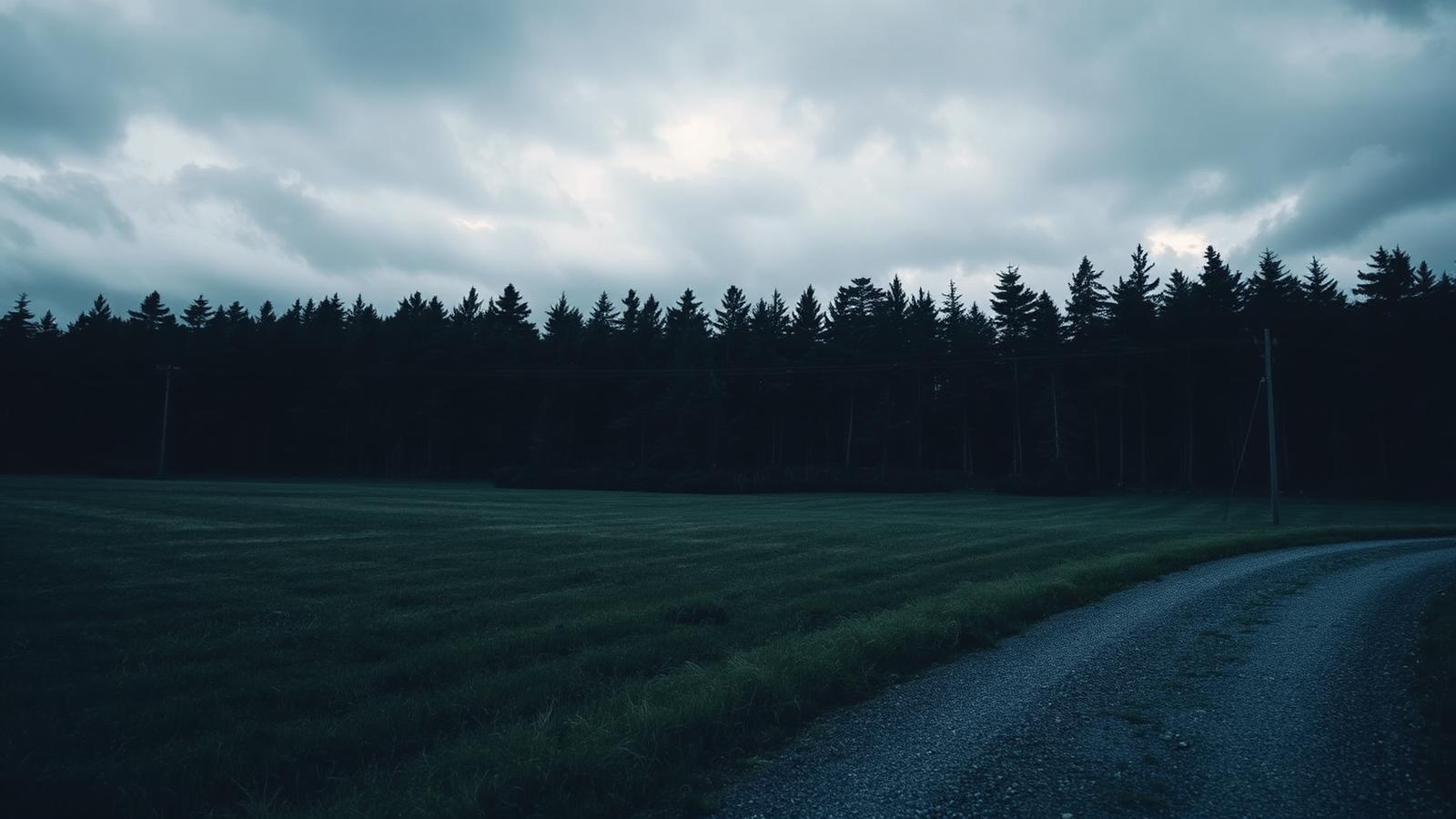 A hay meadow and pine forest edge in Njurunda