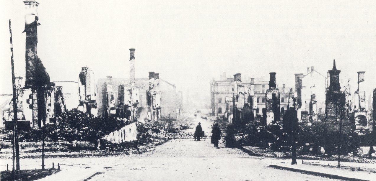 Photograph of Sundsvall burning in the great fire of 1888