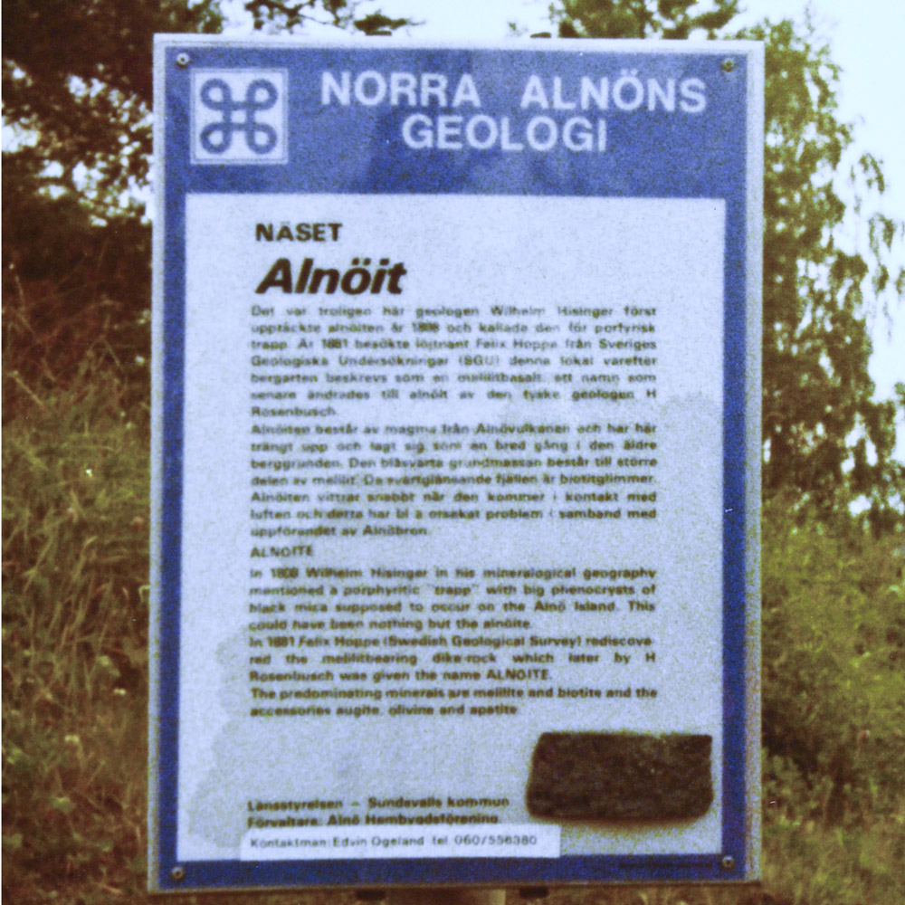 A specimen of alnöite, the volcanic rock named for Alnön